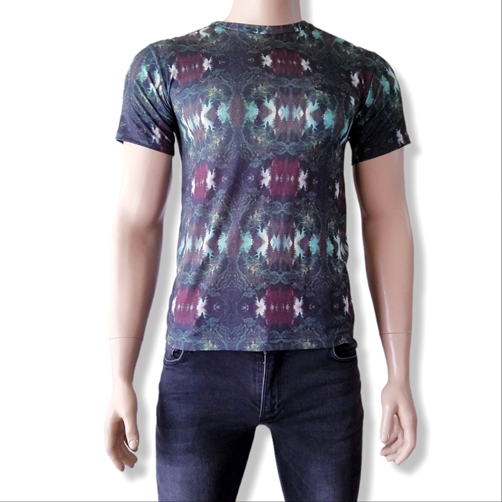 Culture Green/Brown Forest, Tree, Nature Trippy Print T-Shirt